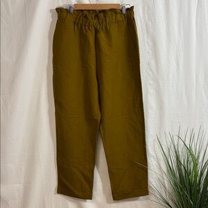 THE FOLD LONDON Linen mustard green pants
